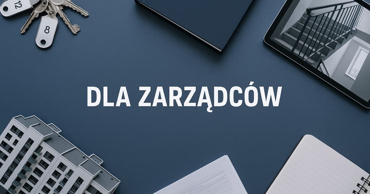 Biurko zarządcy nieruchomości — klucze, dokumenty budynku, narzędzia online