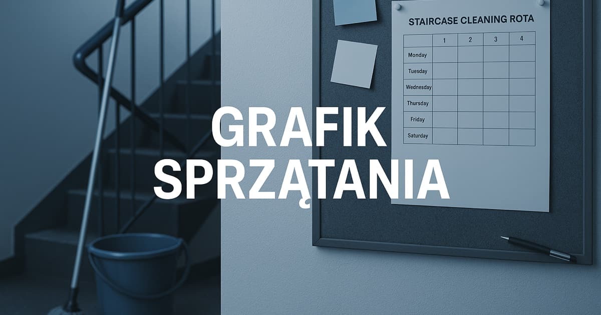 Grafik sprzątania klatki schodowej na tablicy ogłoszeń